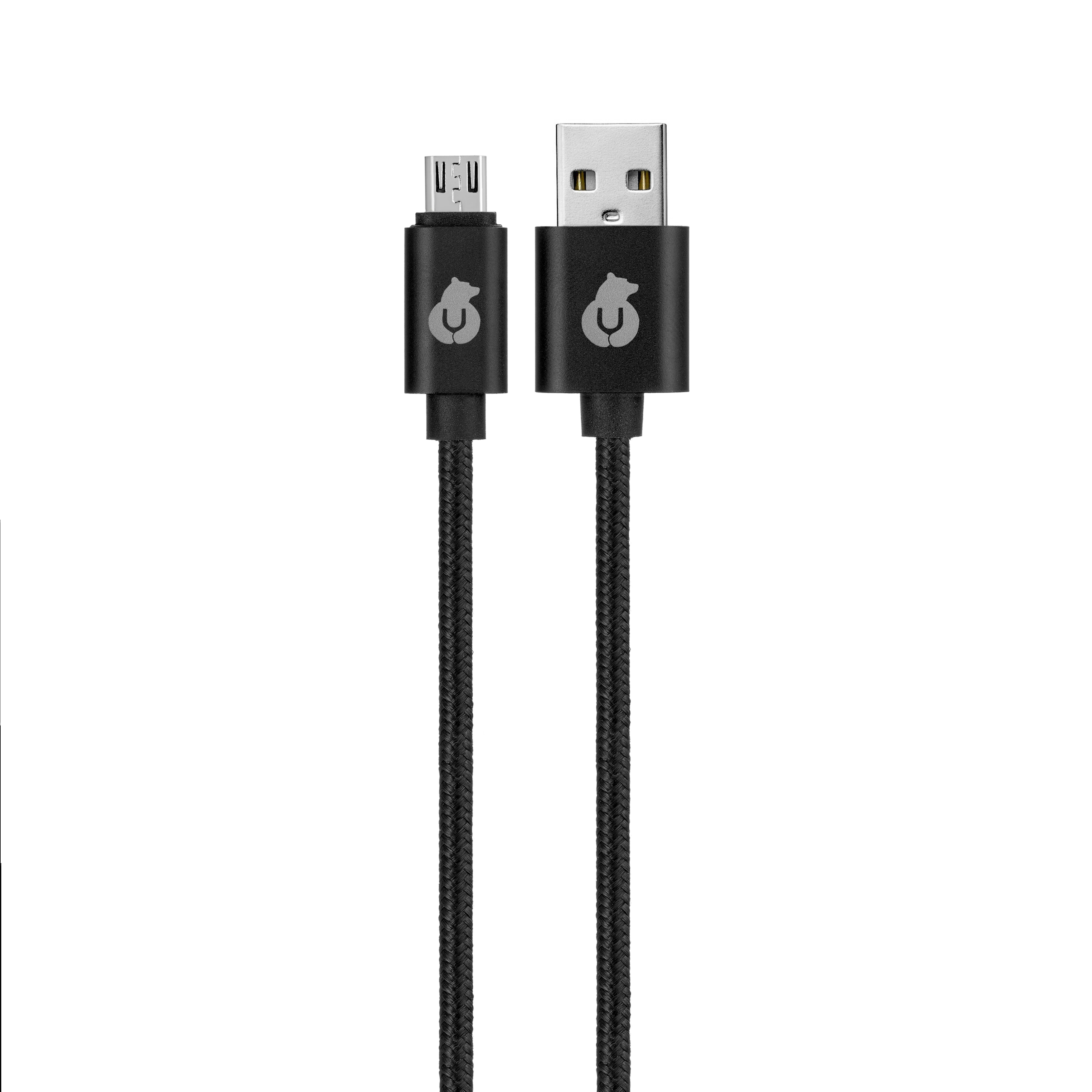 Кабель uBear CORD, Micro-USB - USB-A, нейлоновая оплетка. 1,2 м. Цвет: черный.
