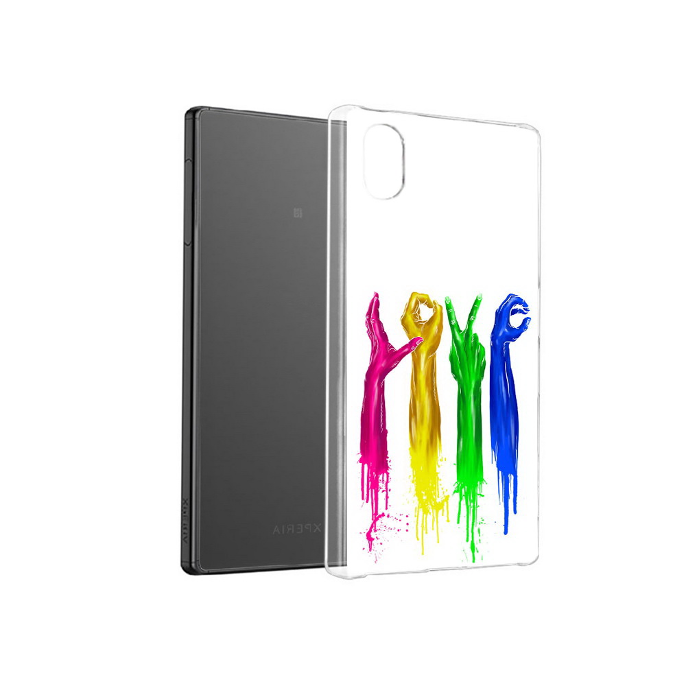 

Чехол MyPads Tocco для Sony Xperia X яркие руки love, Прозрачный, Tocco