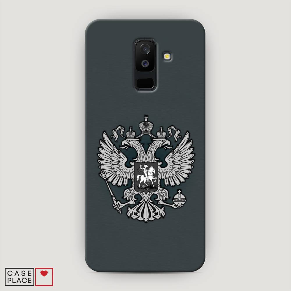 фото Чехол awog "герб россии серый" для samsung galaxy a6 +