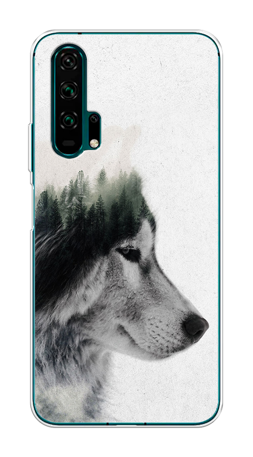 

Чехол на Honor 20 Pro "Волк лес", Серый;белый, 69350-1