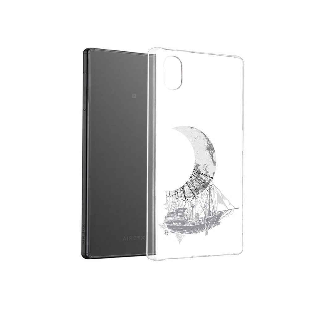 

Чехол MyPads Tocco для Sony Xperia X черно белый корабль полумесяц, Прозрачный, Tocco