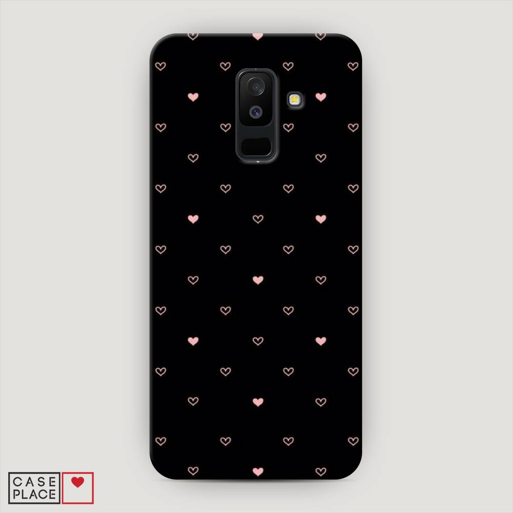 

Чехол Awog "Черный фон и сердечки" для Samsung Galaxy A6 +, 26020-2