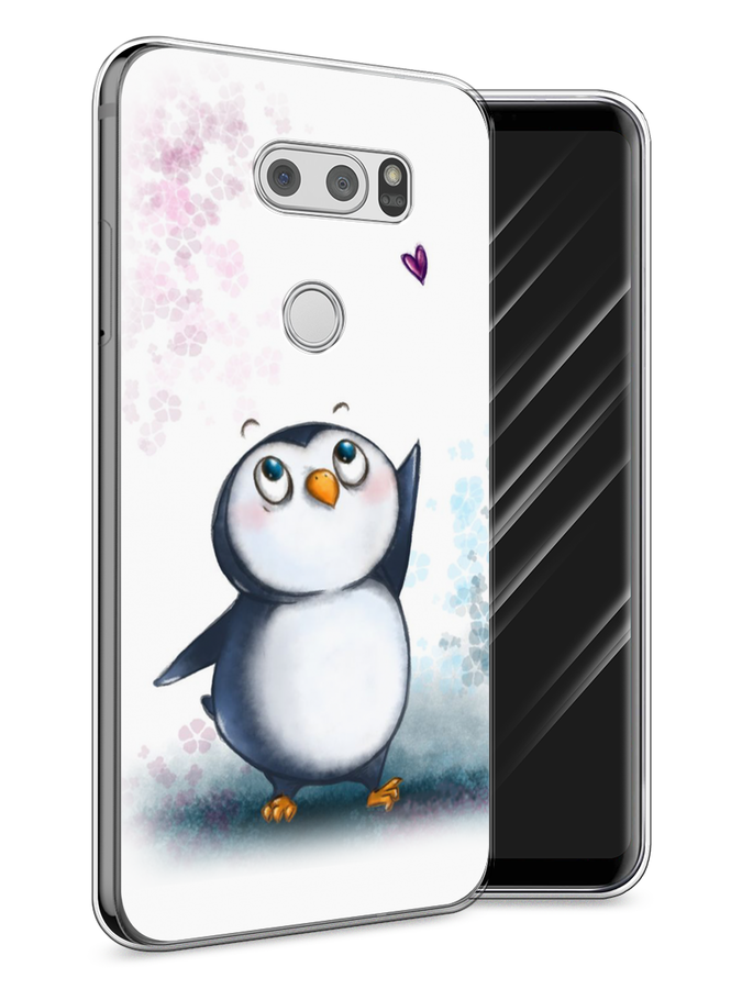 

Чехол Awog на LG V30 "Пингвин и сердечко", Белый, 83050-1