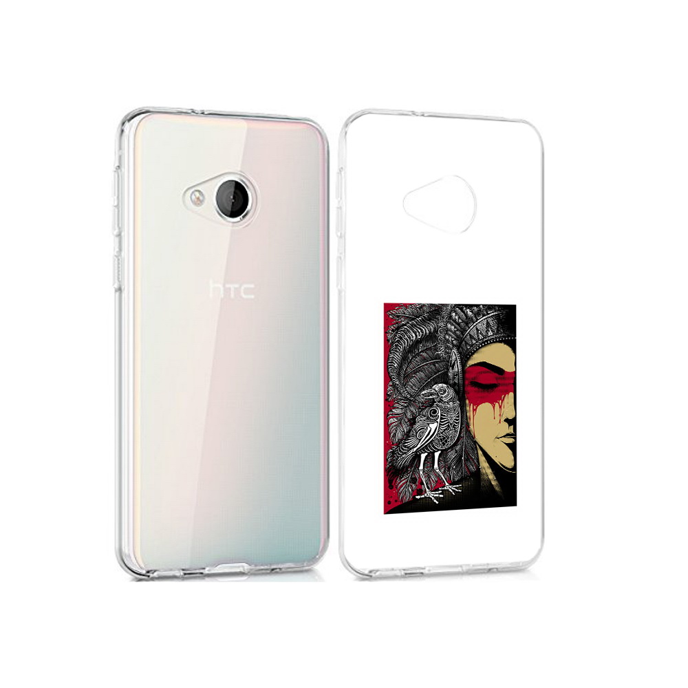 

Чехол MyPads Tocco для HTC U Play девушка с вороном в абстракции, Прозрачный, Tocco