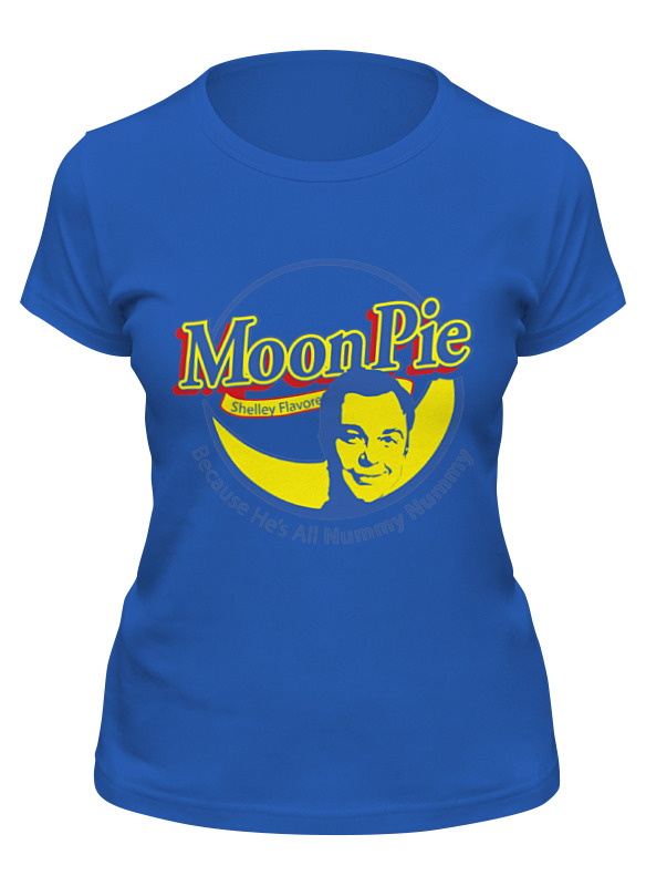 

Футболка женская Printio Шелдон купер (moon pie) синяя L, Синий, Шелдон купер (moon pie)