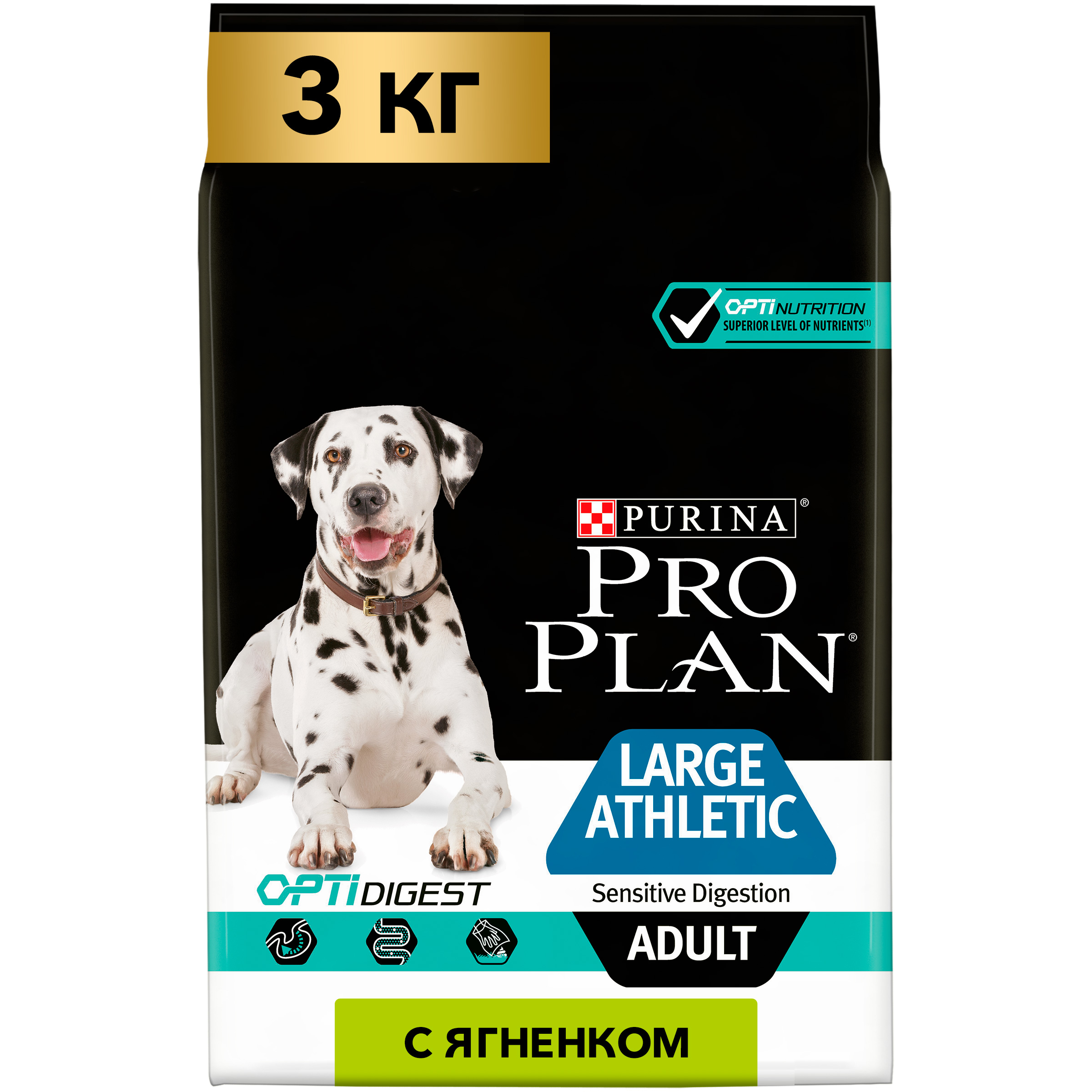 фото Сухой корм для собак pro plan optidigest large athletic adult, крупные породы,ягненок, 3кг