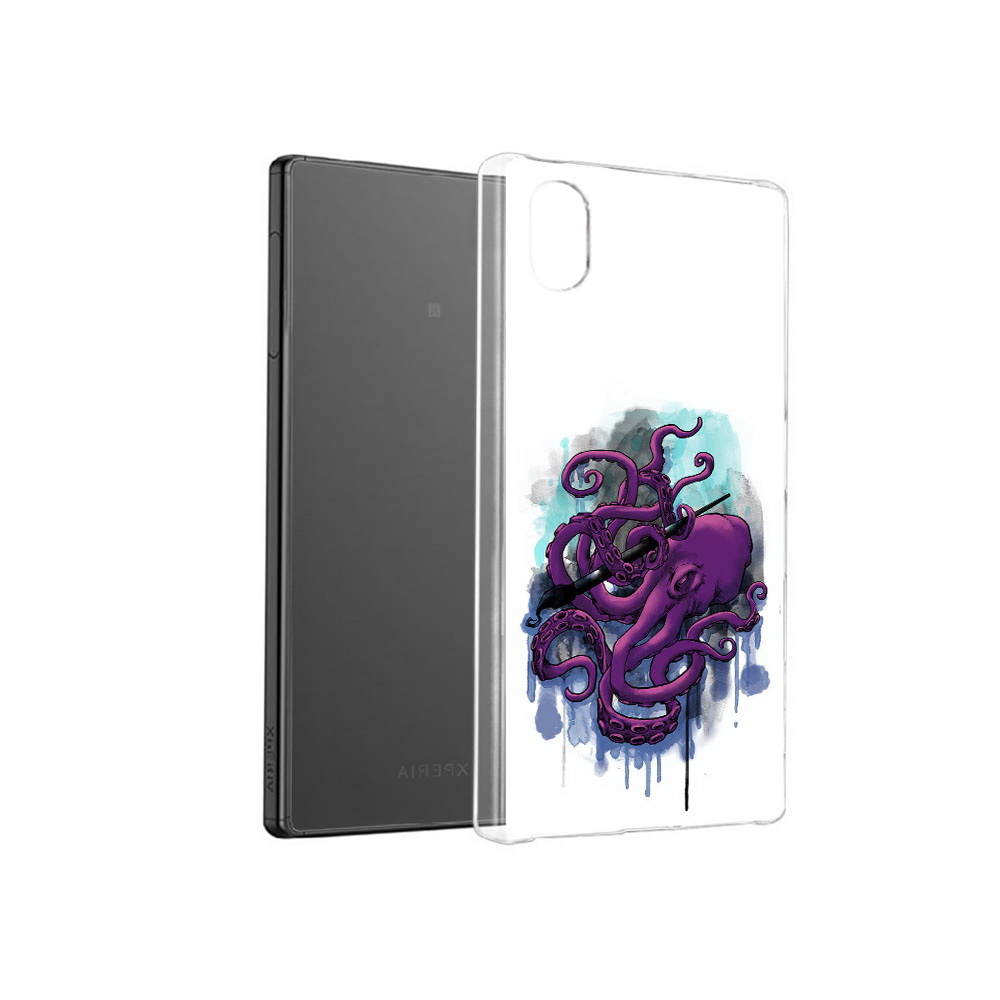 

Чехол MyPads Tocco для Sony Xperia X фиолетовый осьминог, Прозрачный, Tocco
