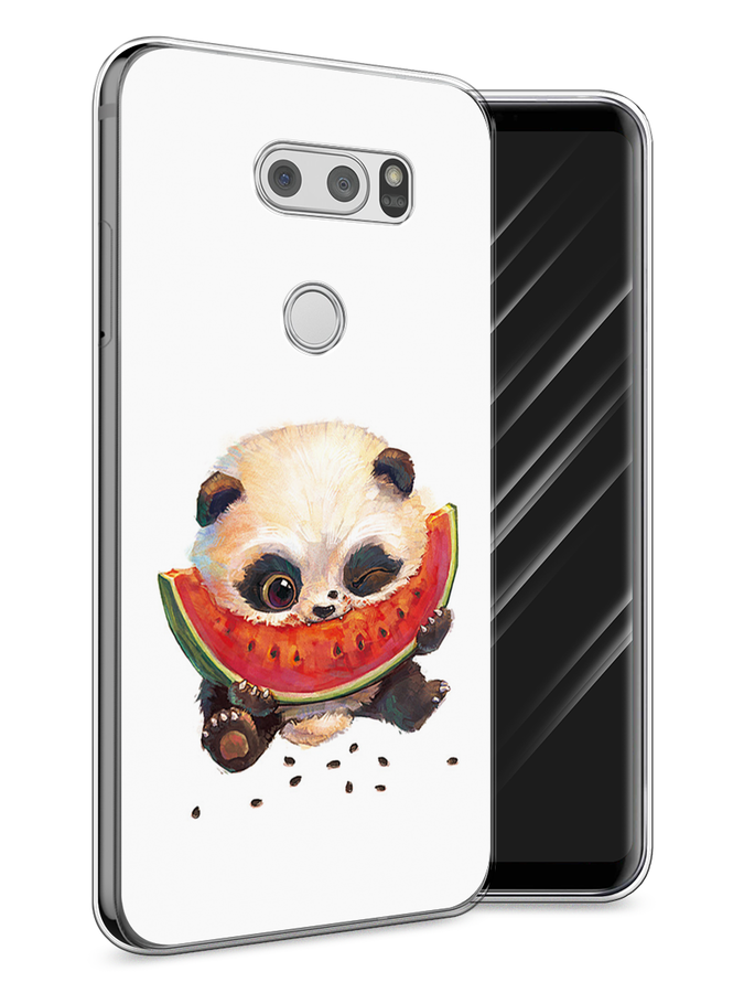 

Чехол Awog на LG V30 "Малыш панды с арбузом", Белый;красный, 83050-1