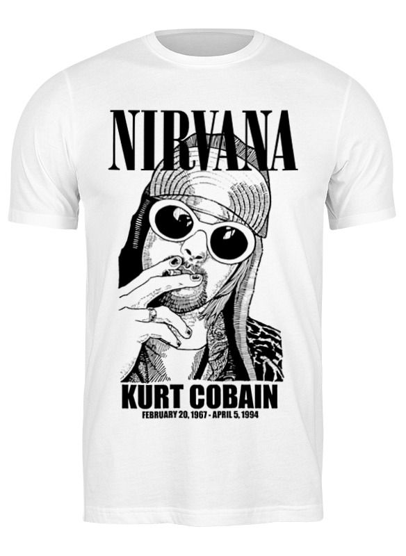 

Футболка мужская Printio Nirvana белая L, Белый, Nirvana