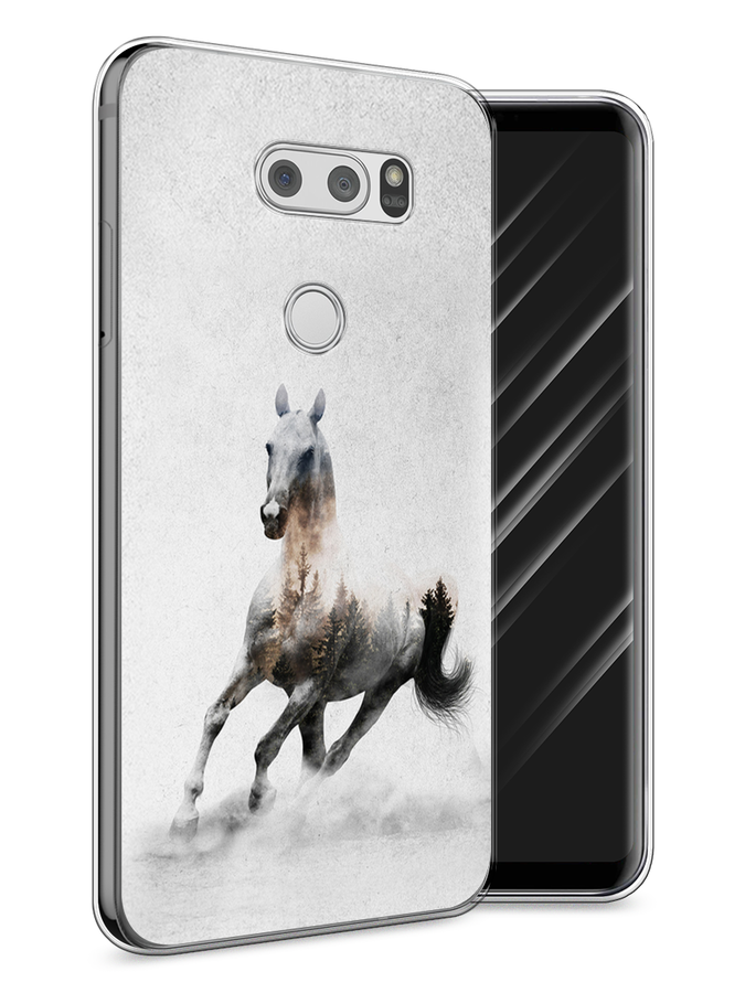 

Чехол Awog на LG V30 "Лошадь лес", Серый;черный, 83050-2