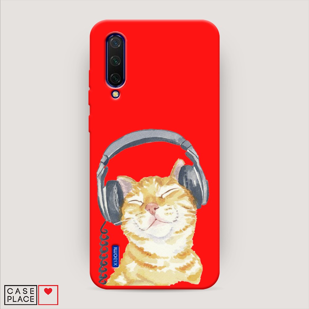 

Матовый силиконовый чехол "Кот меломан" на Xiaomi Mi CC9, Кот меломан