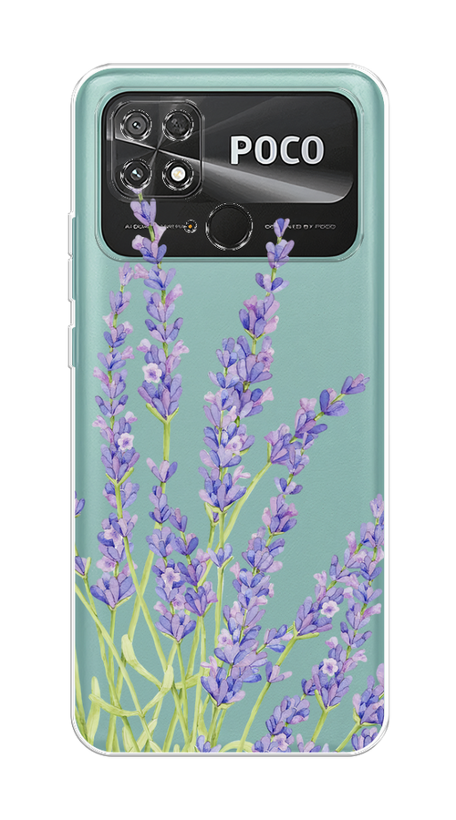 

Чехол на Xiaomi Poco C40 "Лавандовые стебли", Фиолетовый;зеленый, 315850-1