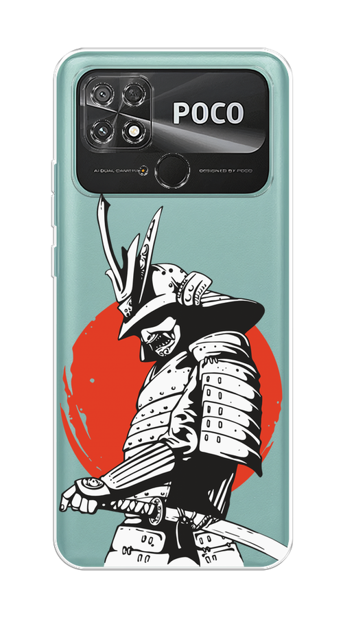 

Чехол на Xiaomi Poco C40 "Самурай с катаной", Черный;красный;белый, 315850-1