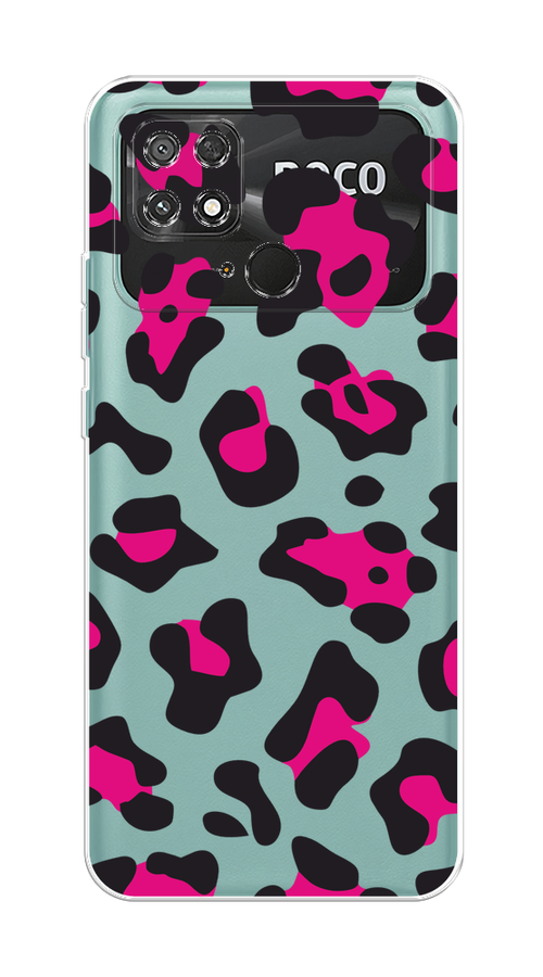 

Чехол на Xiaomi Poco C40 "Pink cow spots", Черный;розовый, 315850-1
