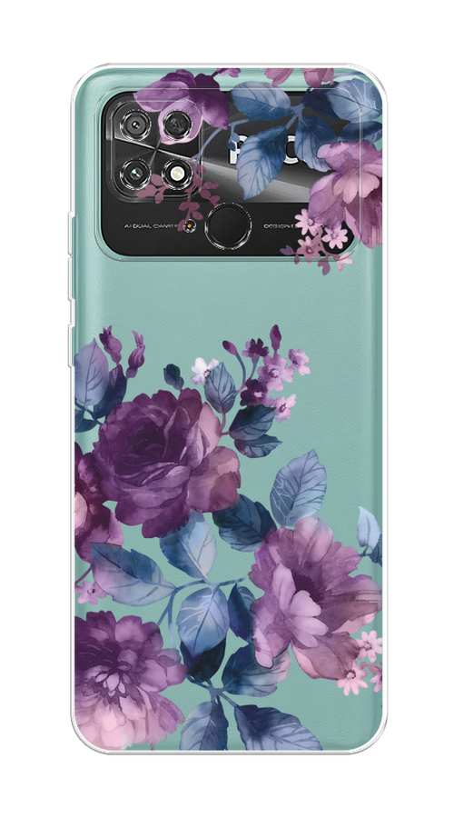 

Чехол на Xiaomi Poco C40 "Purple Blossoms", Синий;фиолетовый, 315850-1