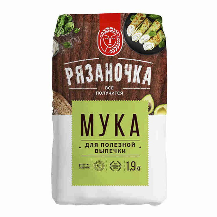 

Мука Рязаночка пшеничная для полезной выпечки 1,9 кг