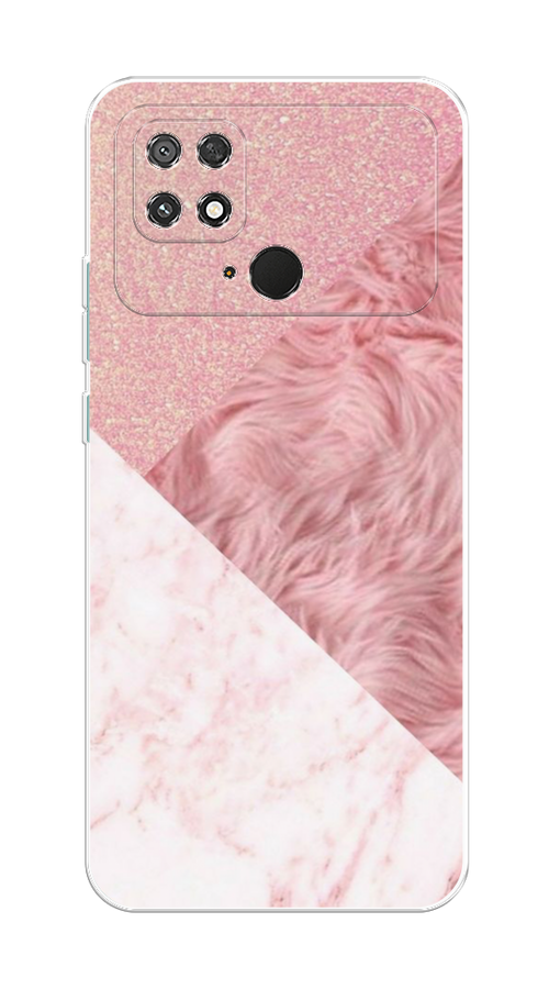 

Чехол на Xiaomi Poco C40 "Текстурные треугольники", Розовый;белый, 315850-1