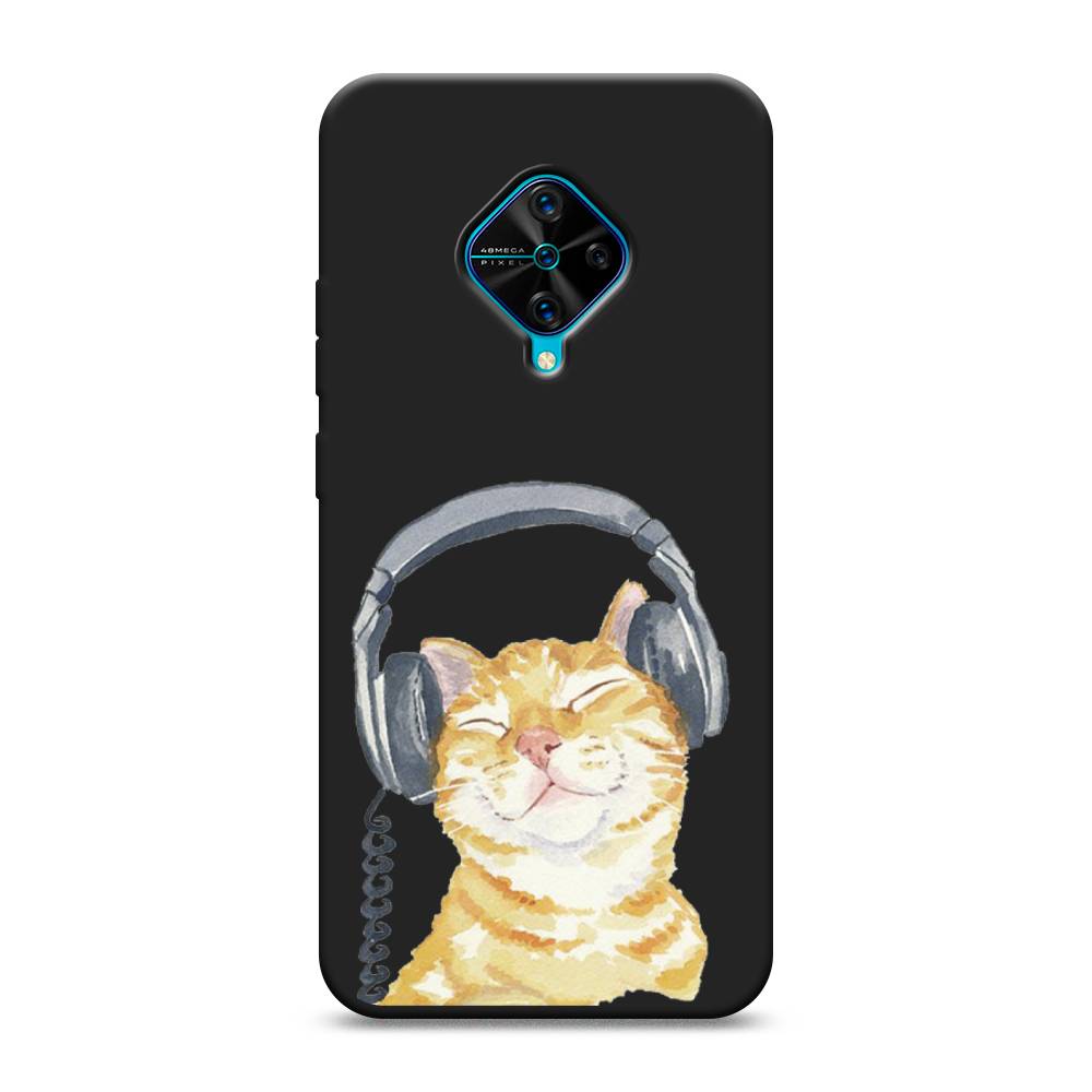

Матовый силиконовый чехол "Кот меломан" на Vivo Y9s, Кот меломан