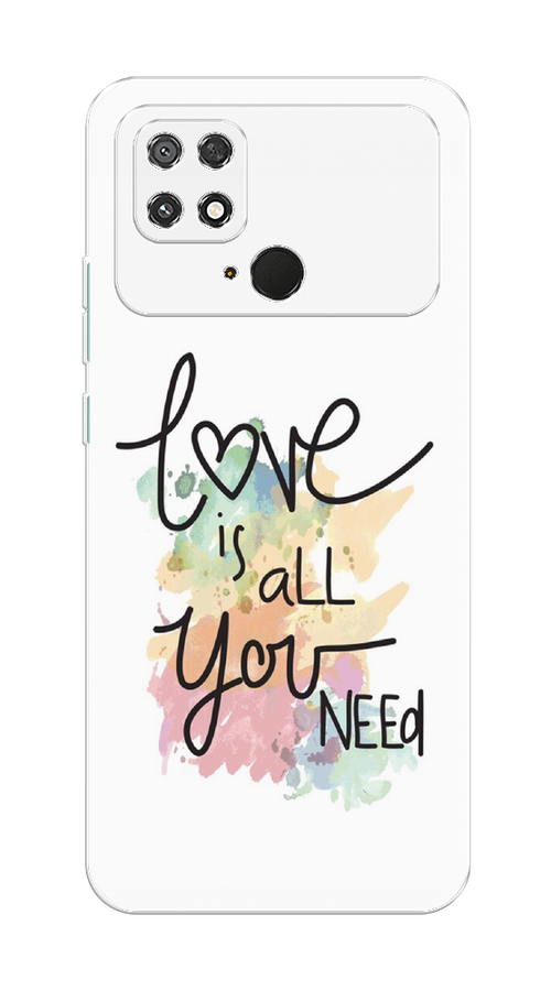 

Чехол на Xiaomi Poco C40 "Love is all you need", Белый;черный;зеленый, 315850-1