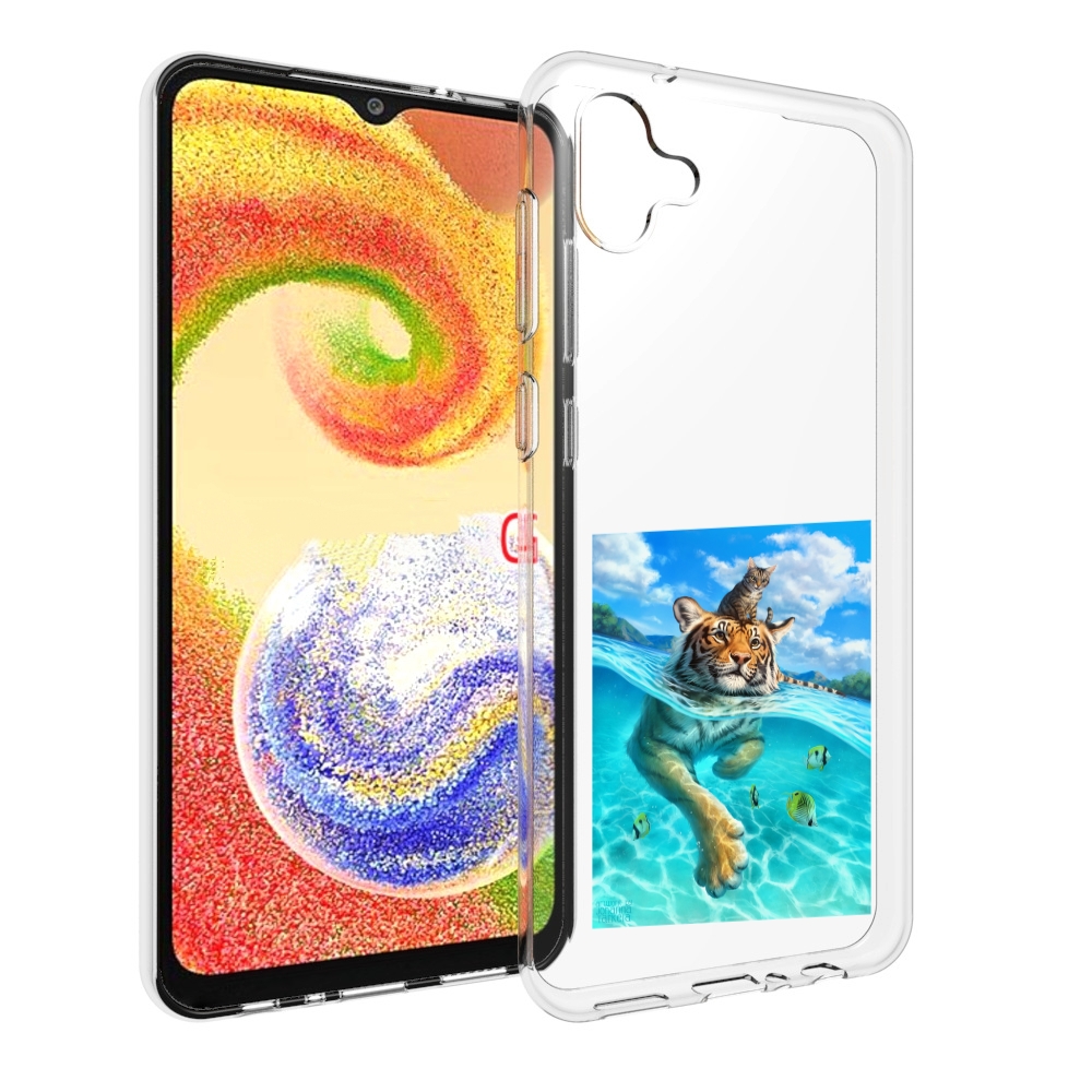 

Чехол MyPads Кот-на-тигре для Samsung Galaxy A04, Прозрачный, Tocco