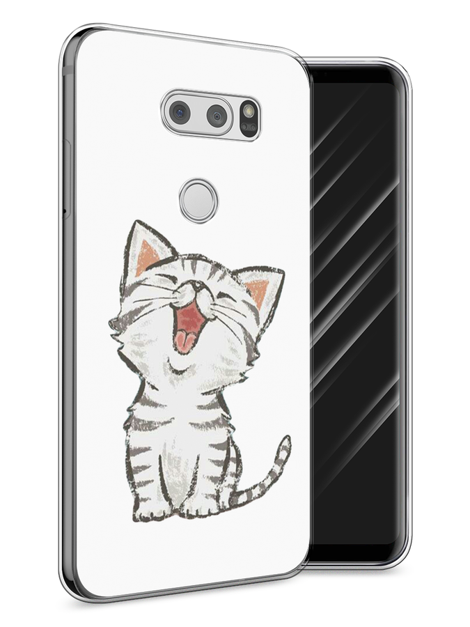 

Чехол Awog на LG V30 "Котенок рисованный", Серый;белый, 83050-1