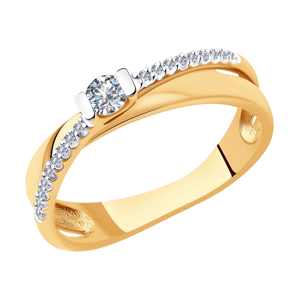 Кольцо помолвочное из красного золота с бриллиантом р. 16,5 SOKOLOV Diamonds 1011992