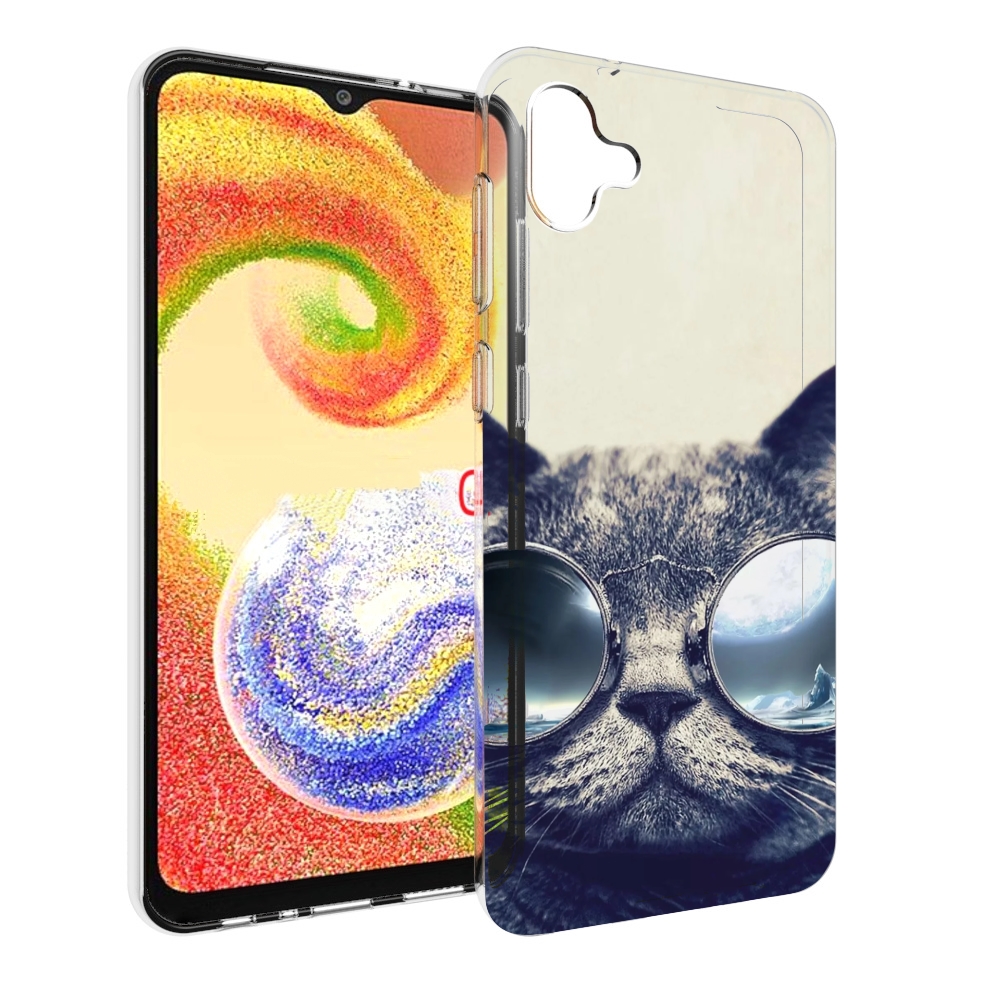 

Чехол MyPads Кот-в-очках-2 для Samsung Galaxy A04, Прозрачный, Tocco
