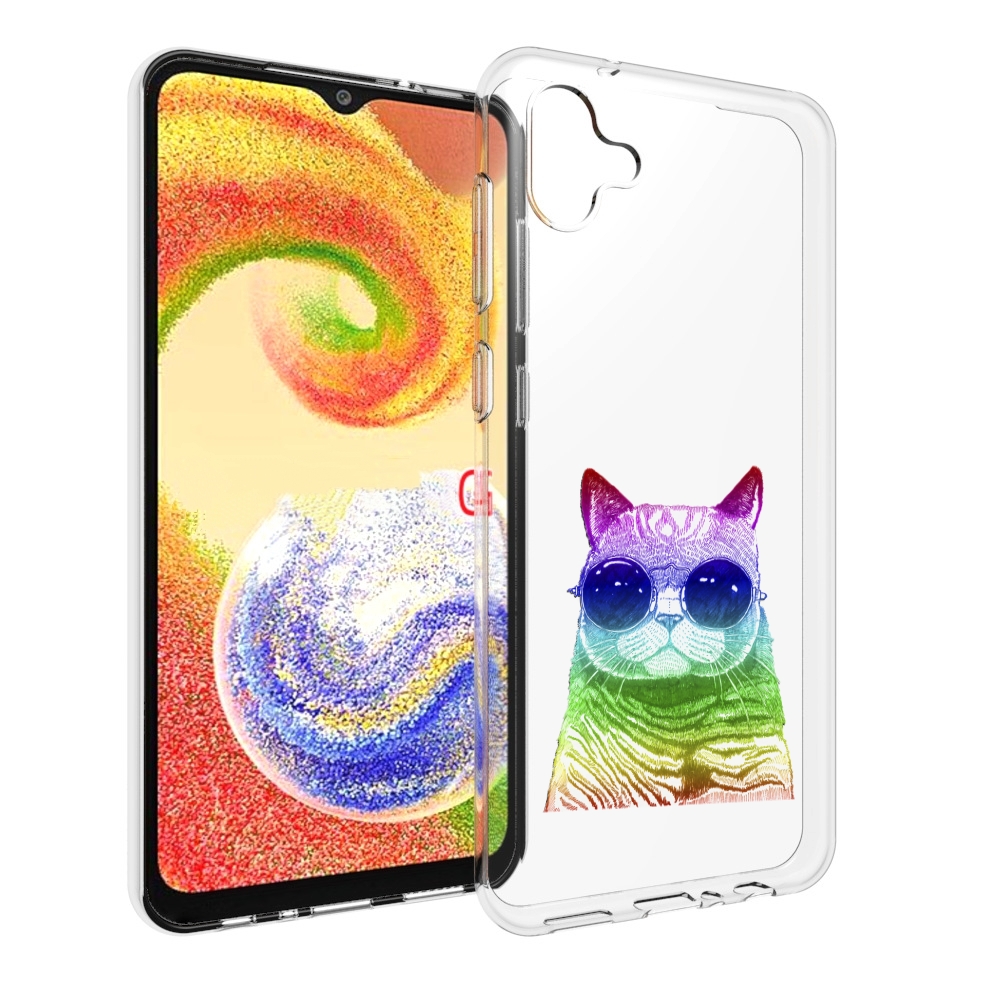 

Чехол MyPads Кот в очках для Samsung Galaxy A04, Прозрачный, Tocco