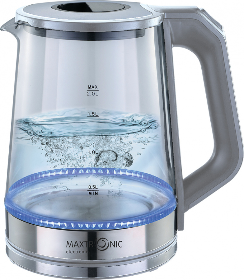 Чайник электрический MAXTRONIC MAX-402 2 л серебристый, серый