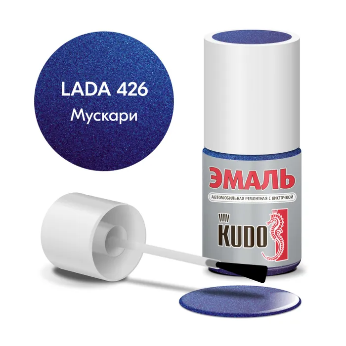 

Краска металлик "KUDO" 426 мускари (15 мл) (с кисточкой), Синий