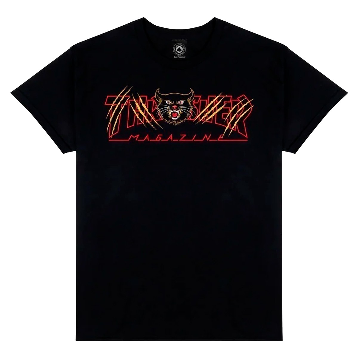 

Футболка мужская Thrasher Gato черная XL, Черный, Gato