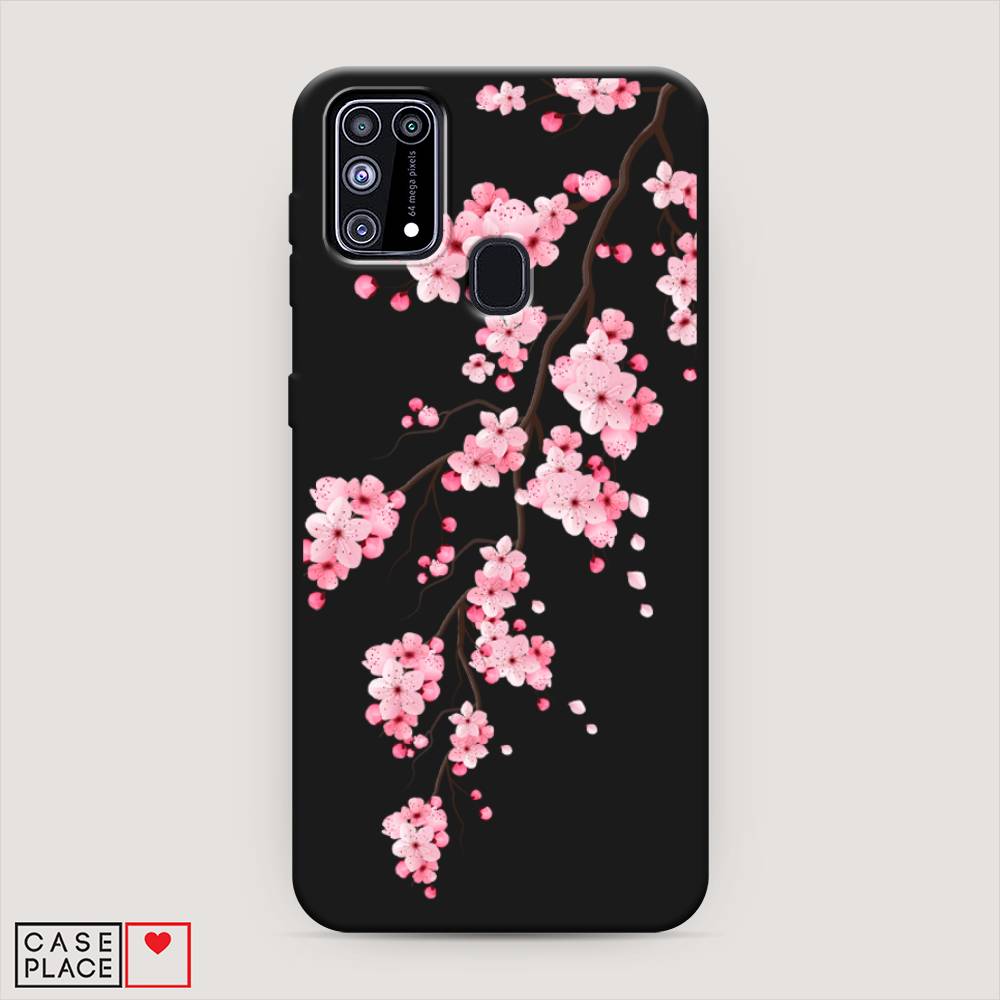 фото Матовый силиконовый чехол "розовая сакура" на samsung galaxy m31 awog