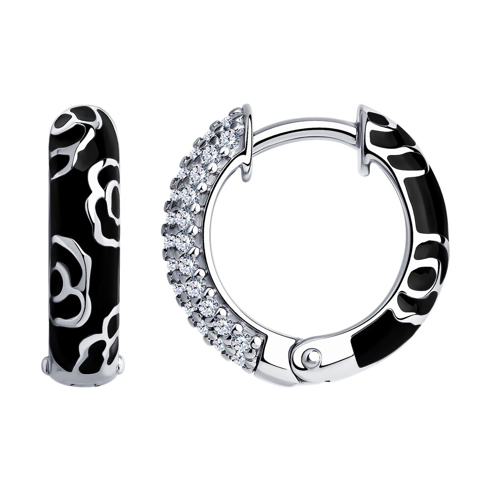 

Серьги из серебра SOKOLOV 94024820, фианит/эмаль, 94024820