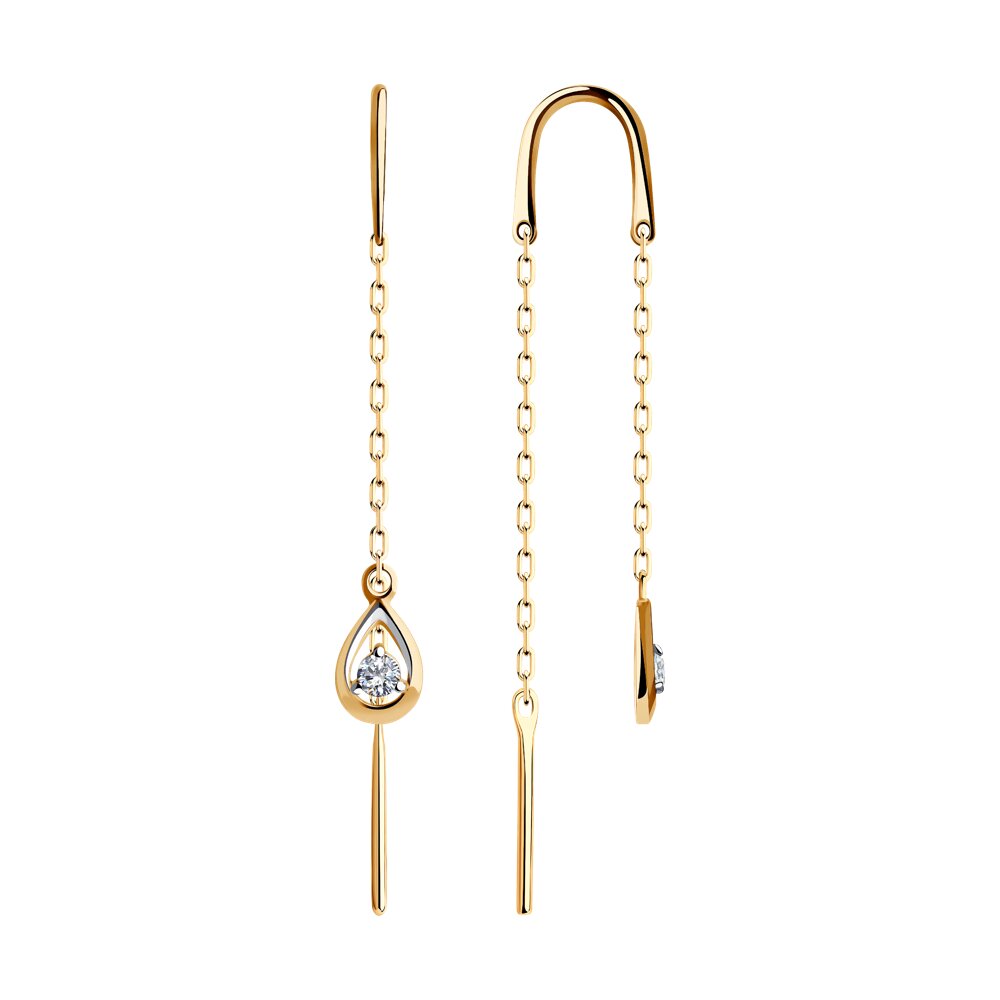 

Серьги из красного золота SOKOLOV 028674-4, фианит, 028674-4