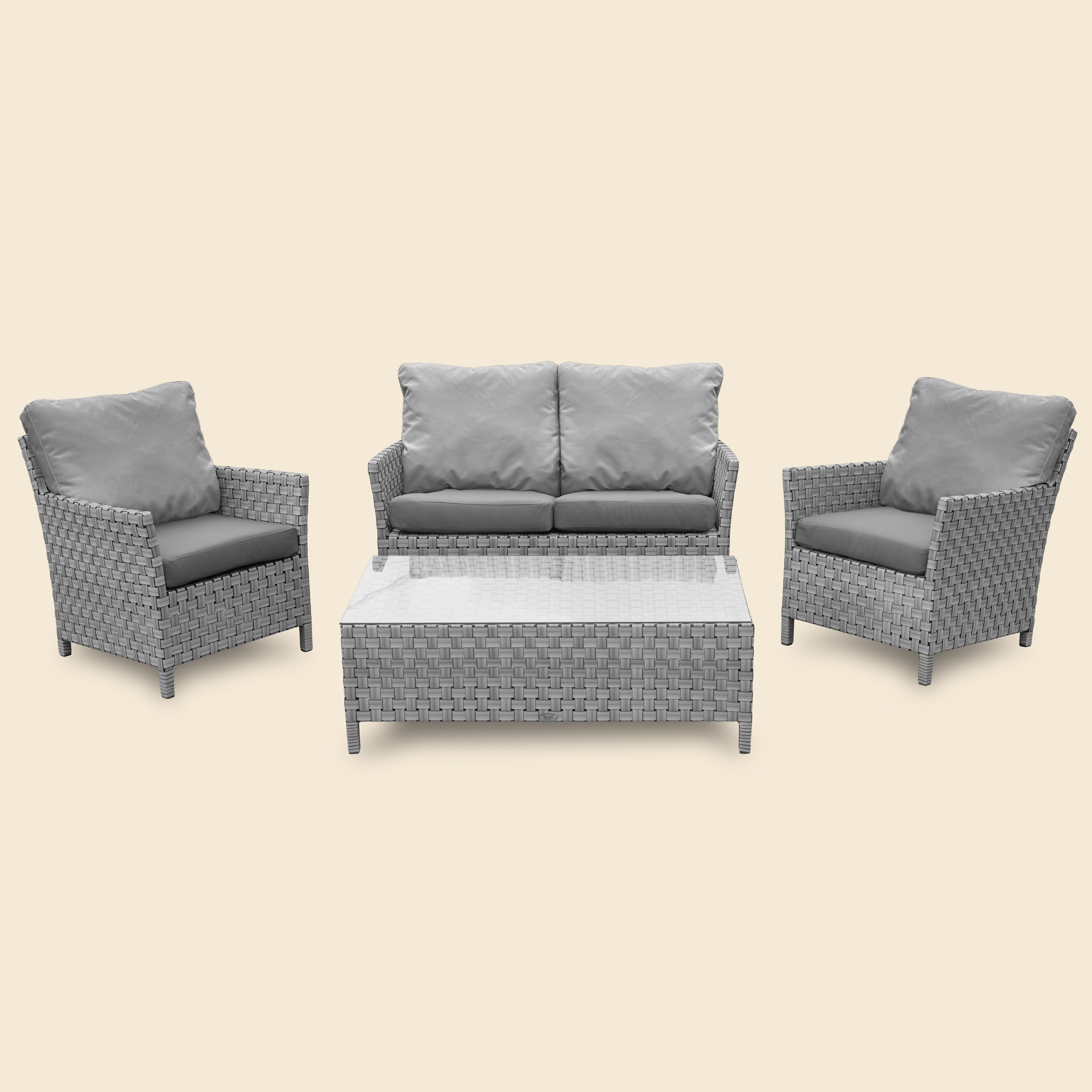 Комплект плетёный мебели из ротанга EviLine, STILO, серый, 180х76х74 см