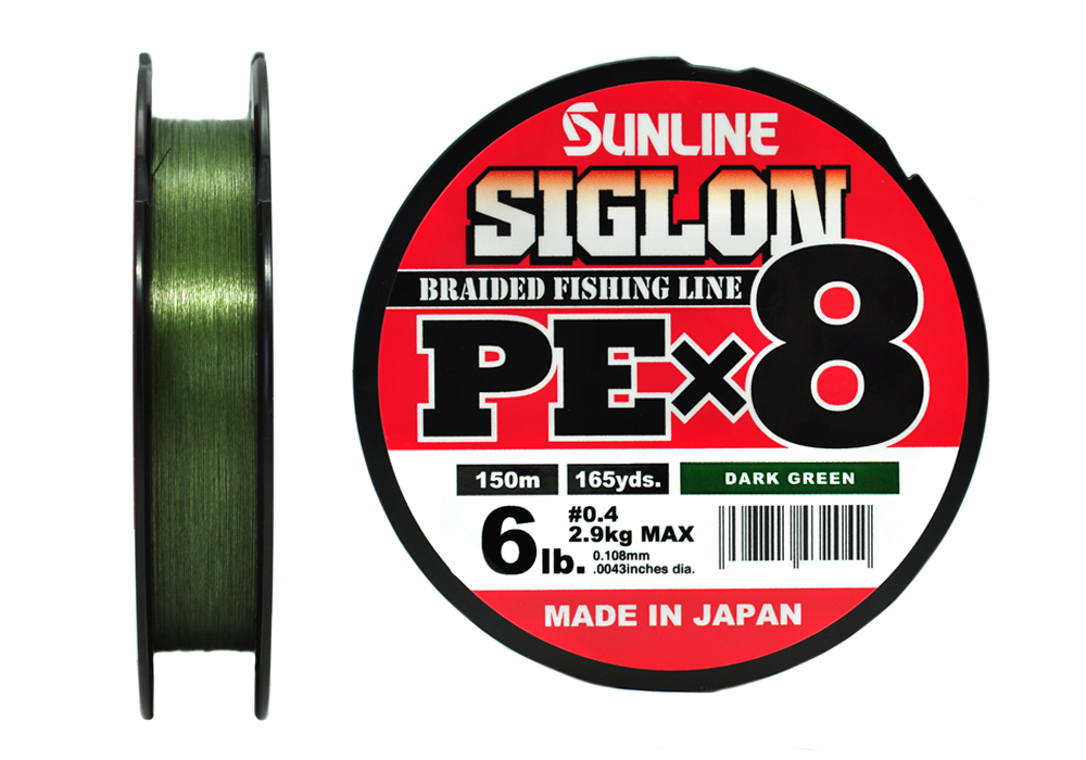 

Рыболовная леска Sunline Siglon PEx8 150 м 0,108 мм Dark Green, Зеленый, Siglon PE8