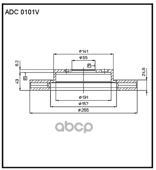 

Диск Тормозной Передний Вентилируемый ALLIED NIPPON арт. ADC0101V