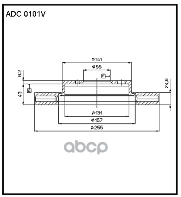 Диск Тормозной Передний Вентилируемый ALLIED NIPPON арт. ADC0101V