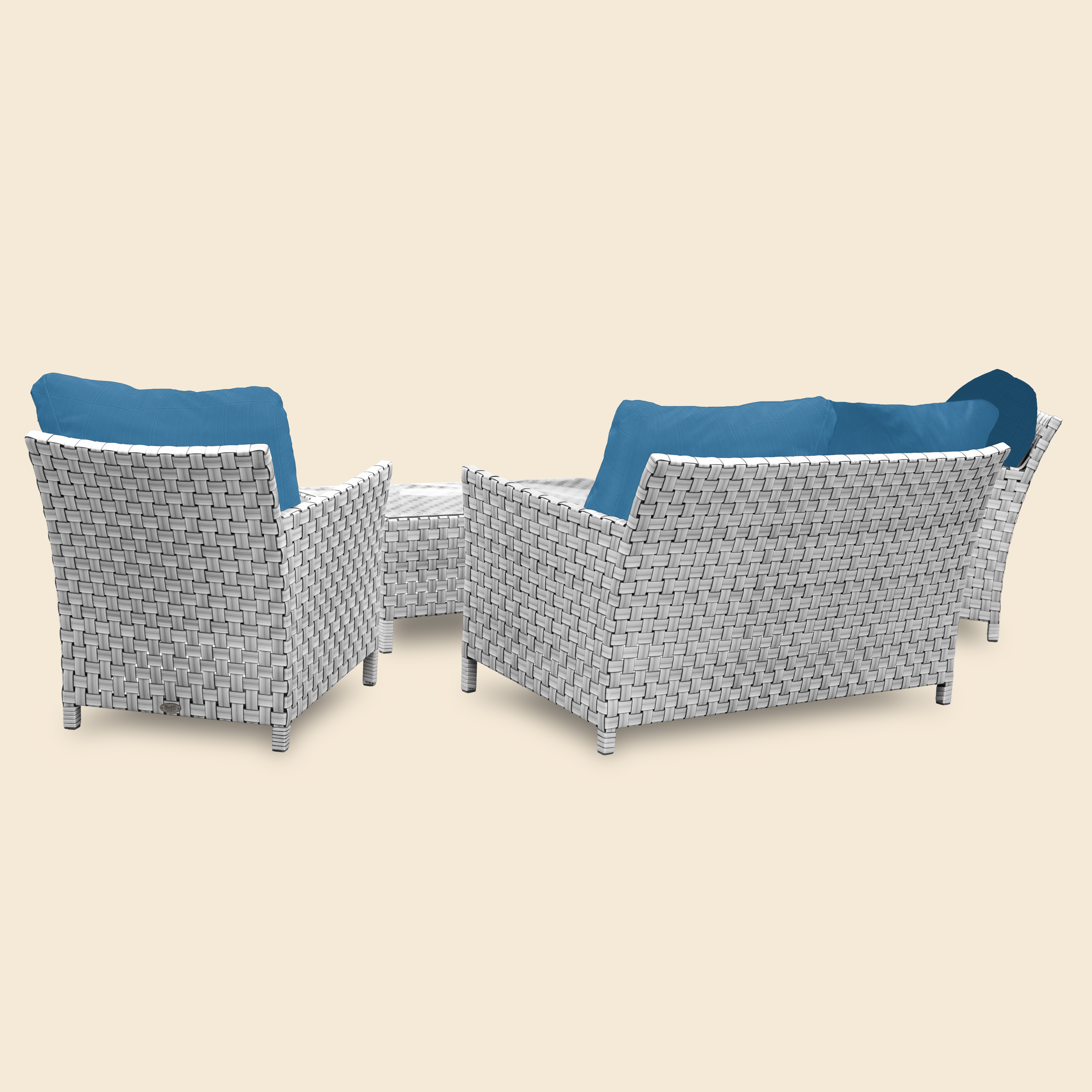 Комплект плетёный мебели из ротанга EviLine, STILO, белый, 180х76х74 см