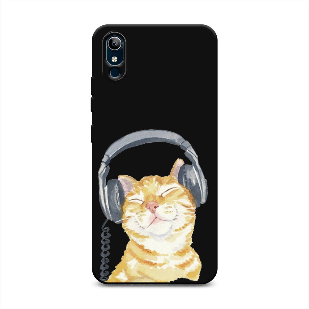 

Матовый силиконовый чехол "Кот меломан" на Vivo Y1s, Кот меломан
