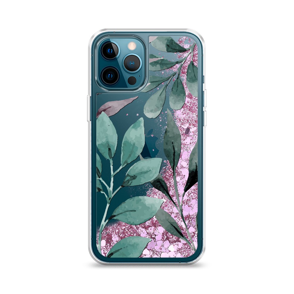 

Жидкий чехол с блестками "Листы цветов" на Apple iPhone 12 Pro, 12894-1