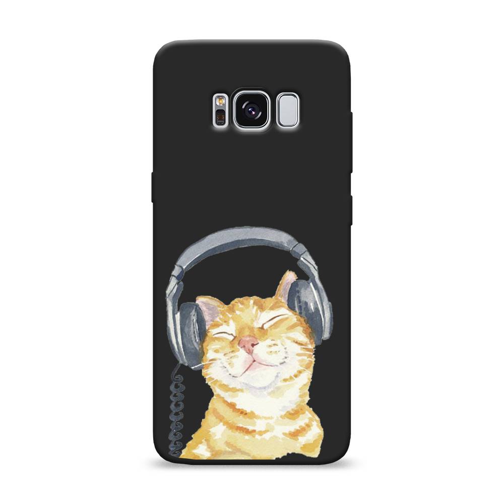 

Матовый силиконовый чехол "Кот меломан" на Samsung Galaxy S8, Кот меломан