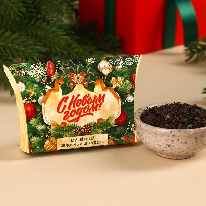 

Чай черный в коробке «елка», вкус: яблочный штрудель, 20 г.