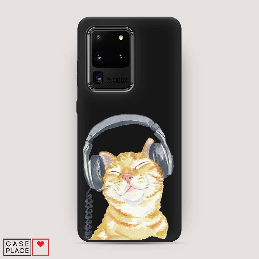 

Матовый силиконовый чехол "Кот меломан" на Samsung Galaxy S20 Ultra, Кот меломан