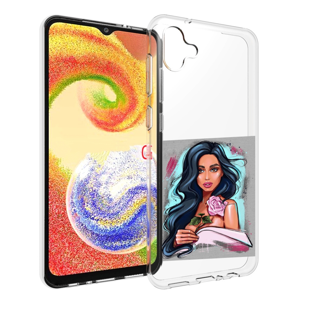 

Чехол MyPads Девушка-с-розовой-розочкой женский для Samsung Galaxy A04, Прозрачный, Tocco