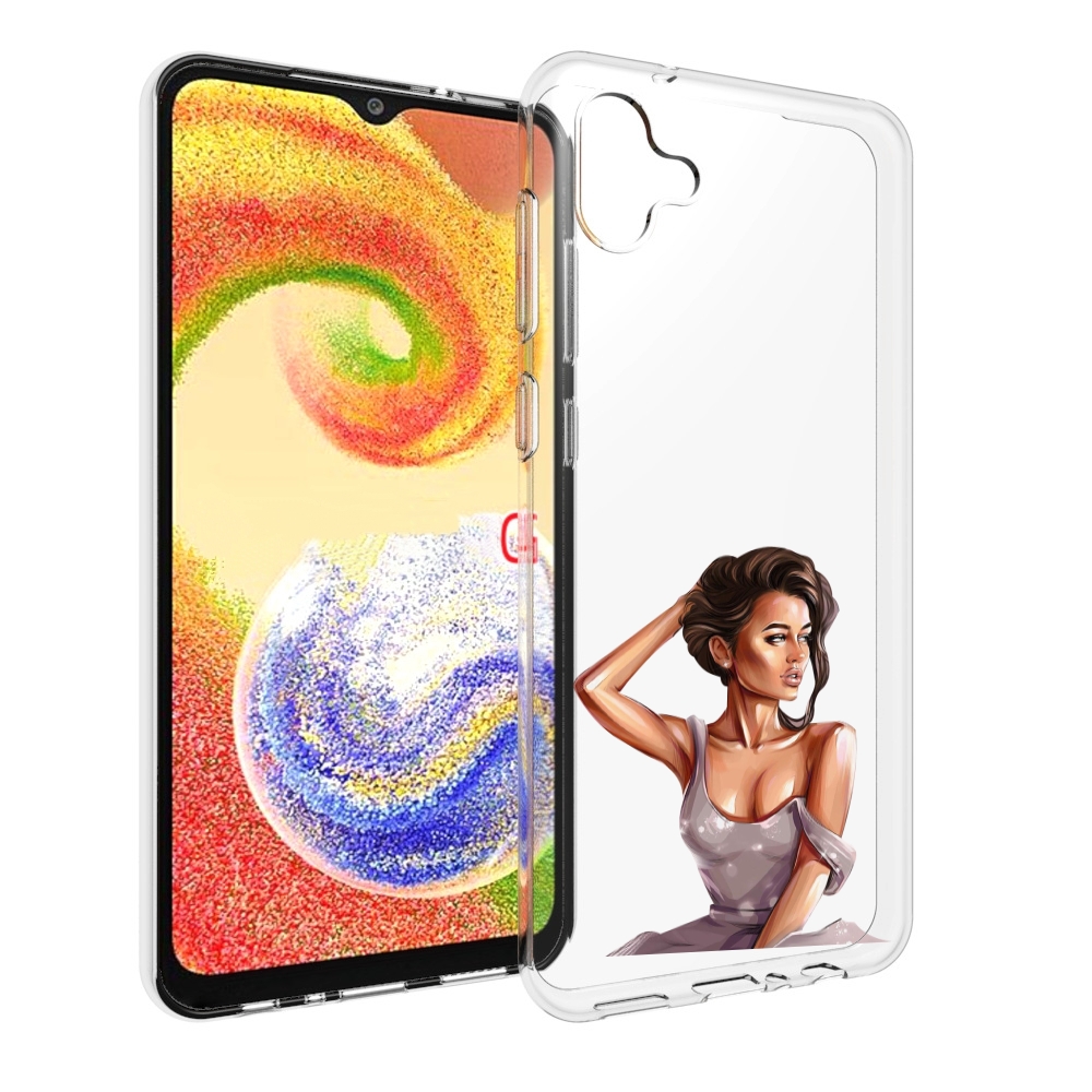 

Чехол MyPads Девушка-с-прической женский для Samsung Galaxy A04, Прозрачный, Tocco