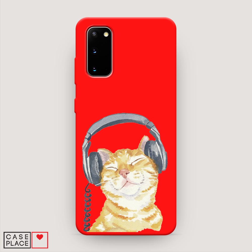 

Матовый силиконовый чехол "Кот меломан" на Samsung Galaxy S20, Кот меломан