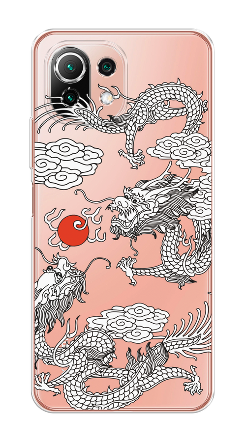 

Чехол на Xiaomi Mi 11 Lite/5G NE "Драконы с ножом", Прозрачный;черный;белый, 310250-1