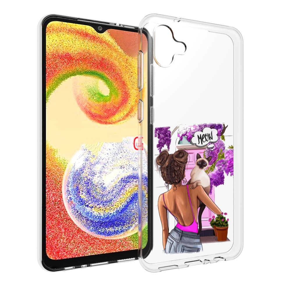 

Чехол MyPads Девушка-с-котиком женский для Samsung Galaxy A04, Прозрачный, Tocco