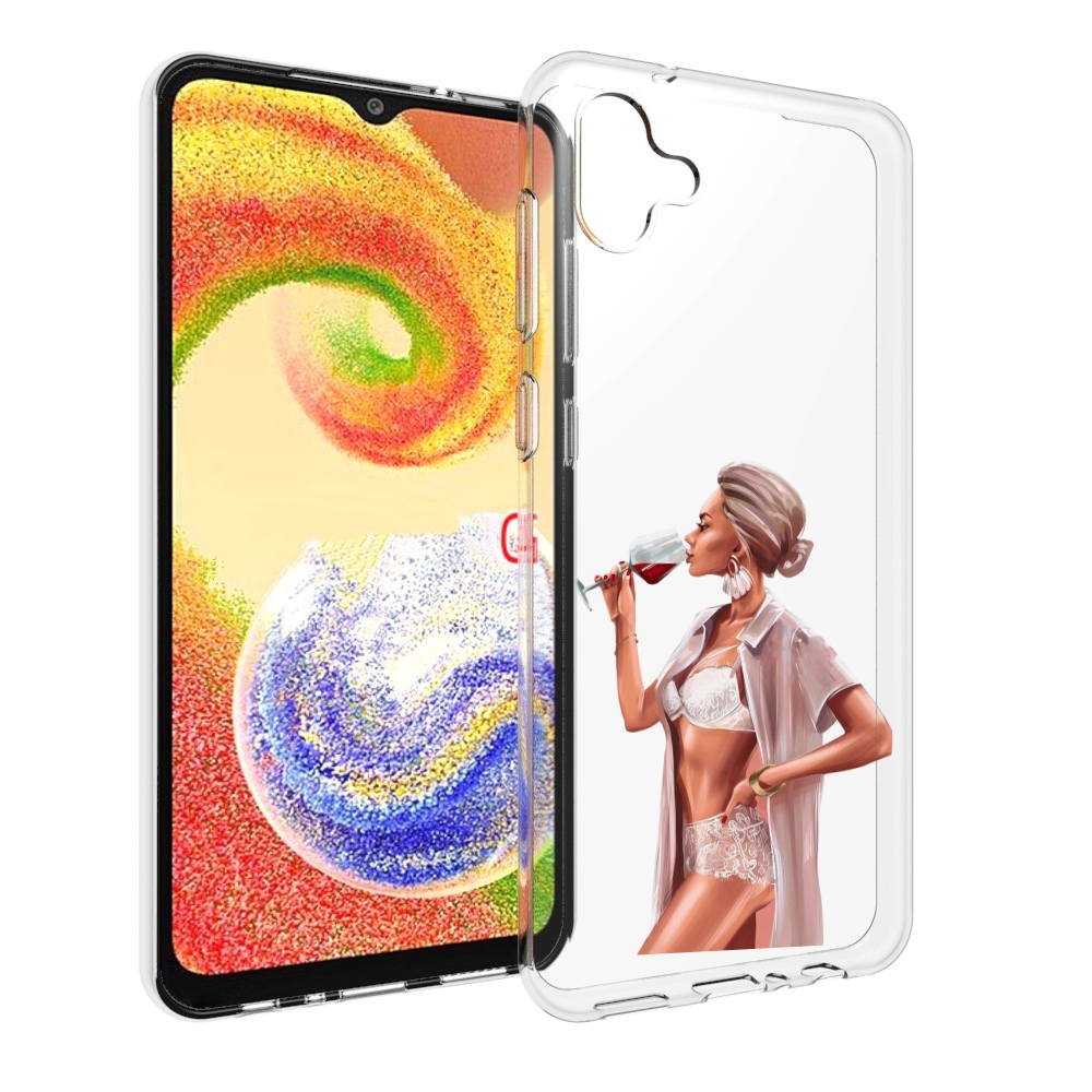 

Чехол MyPads Девушка-с-вином женский для Samsung Galaxy A04, Прозрачный, Tocco